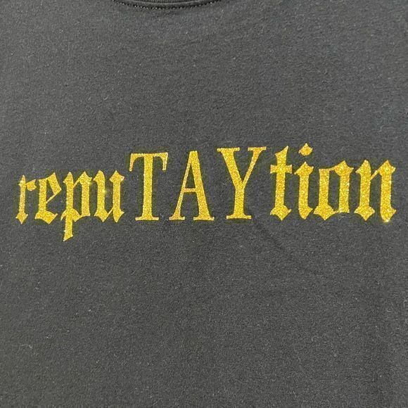 Gildan Softstyle Women's "RepuTAYtion" Taylor Swift T-Shirt Black Size Large - Picture 3 of 5